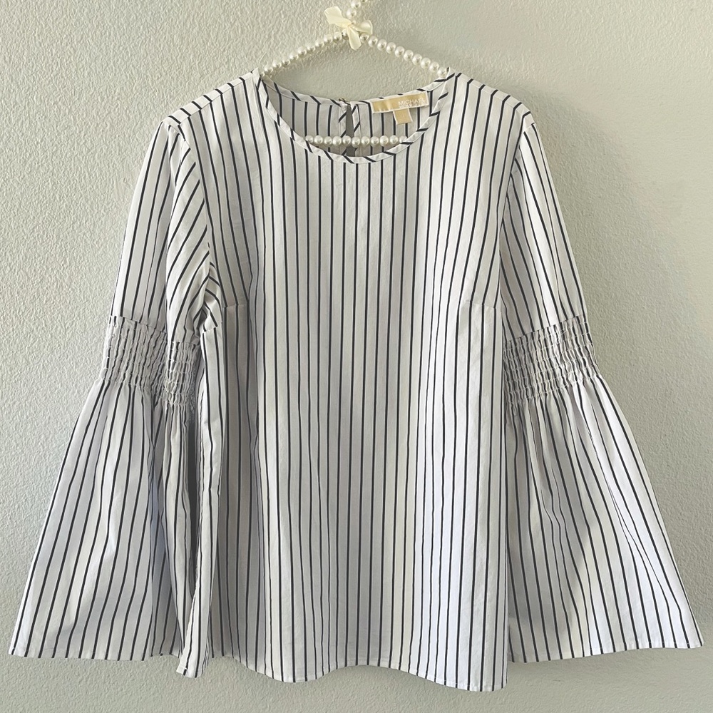 Michael Kors Striped Bell Sleeve top